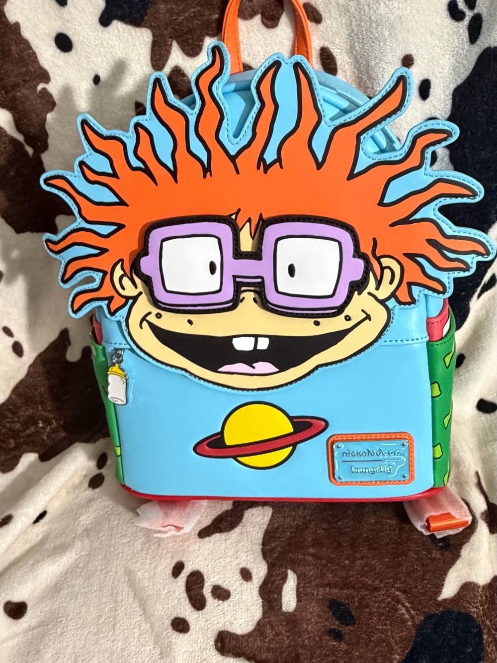 Loungefly Rugrats Chuckie Mini Backpack - Light Blue, Orange & Purple Accents